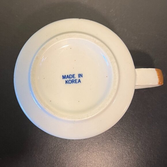 Vintage OTAGIRI Yellow Floral Stoneware Soup Mug Bowl ~ Gray w/ Brown Speckles - Picture 9 of 10